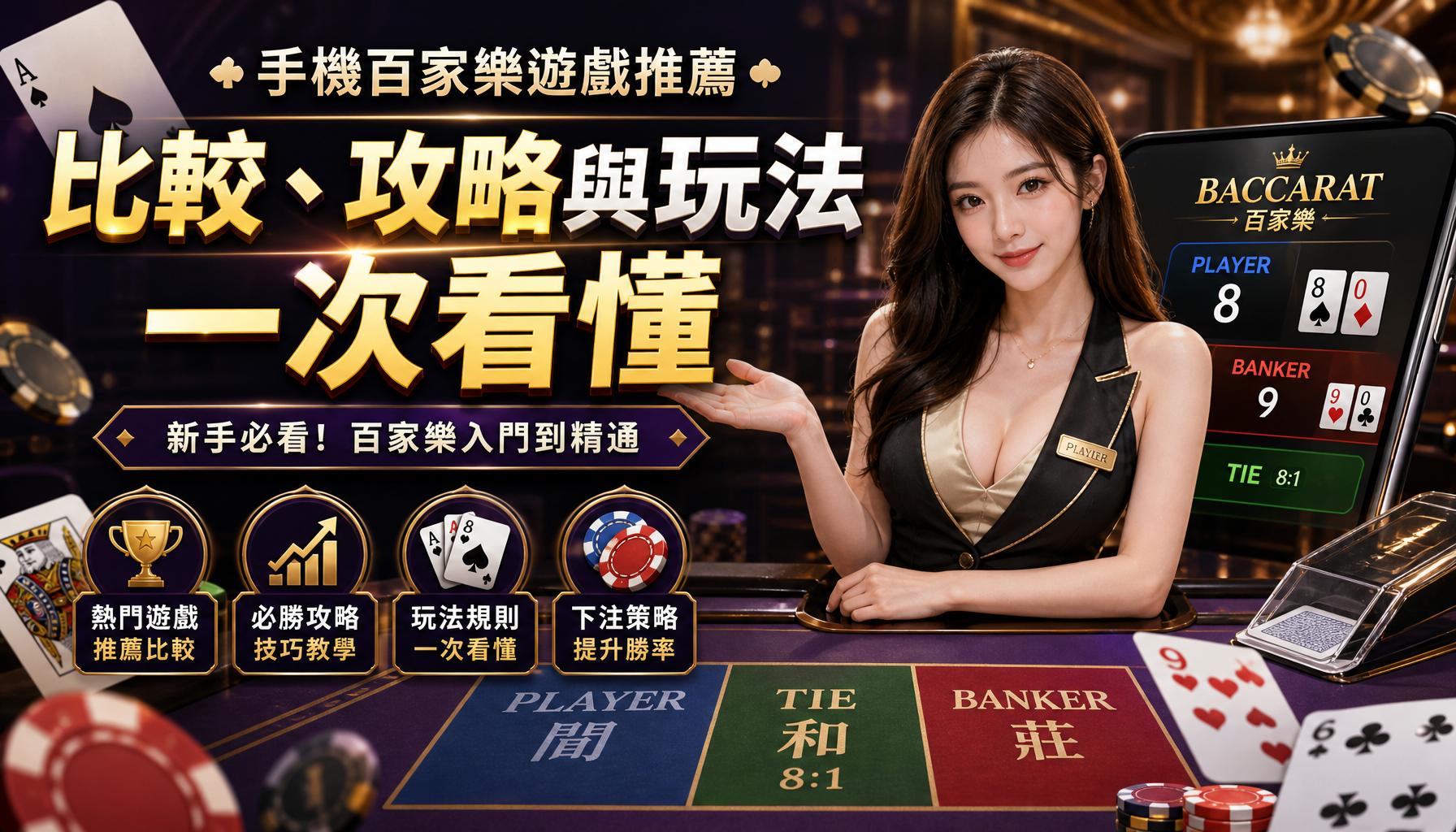 手機百家樂遊戲推薦：比較、攻略與玩法一次看懂
